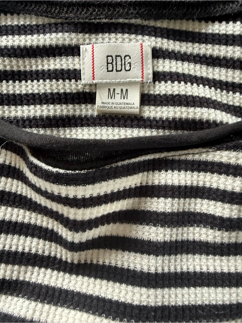 Urban Outfitters Black & White Off Shoulder Striped Long Sleeve Top - Picture 5 of 6